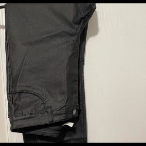 Black Leather Jeggings